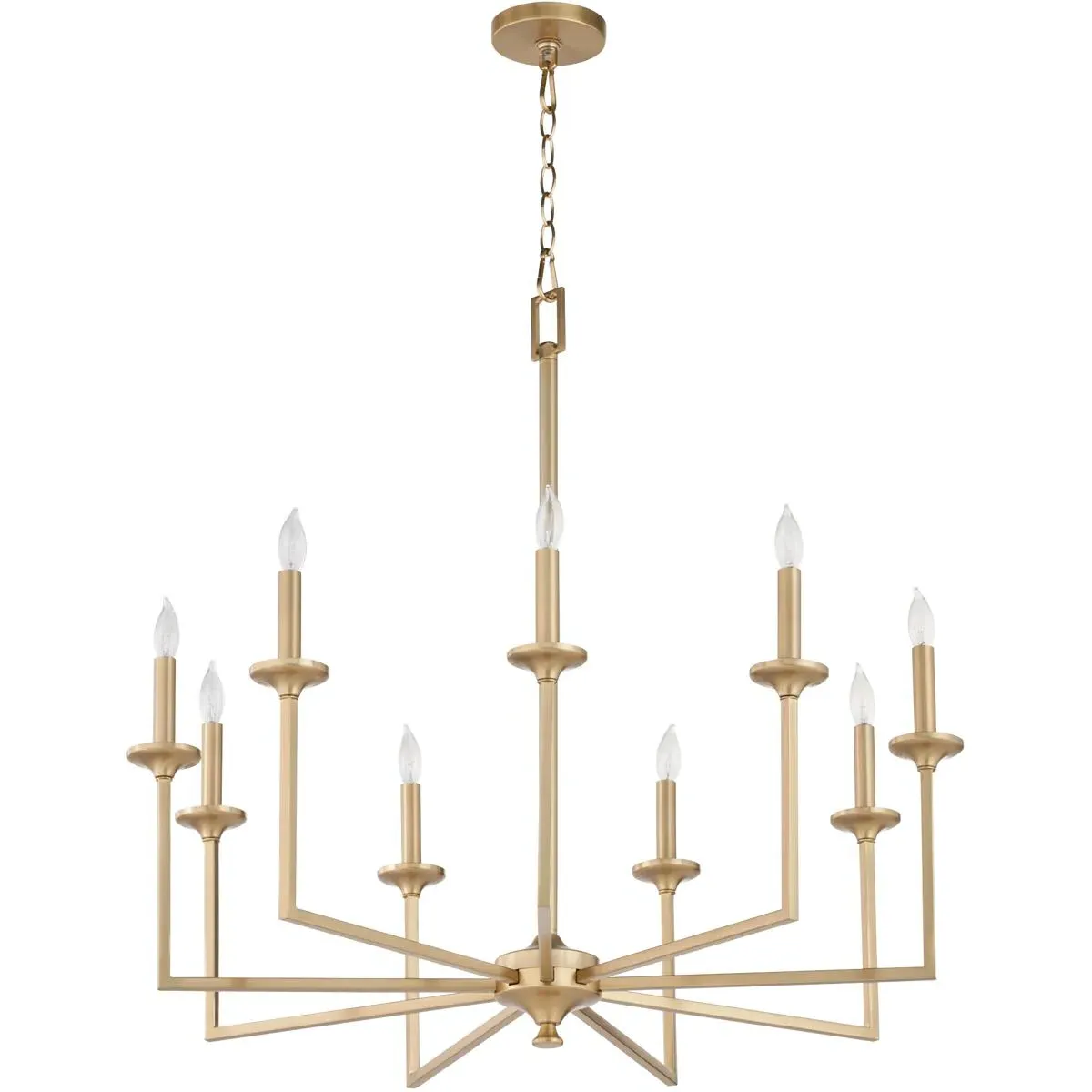 Quorum Eldorado 9-Light Chandelier - Aged Brass, Steel product