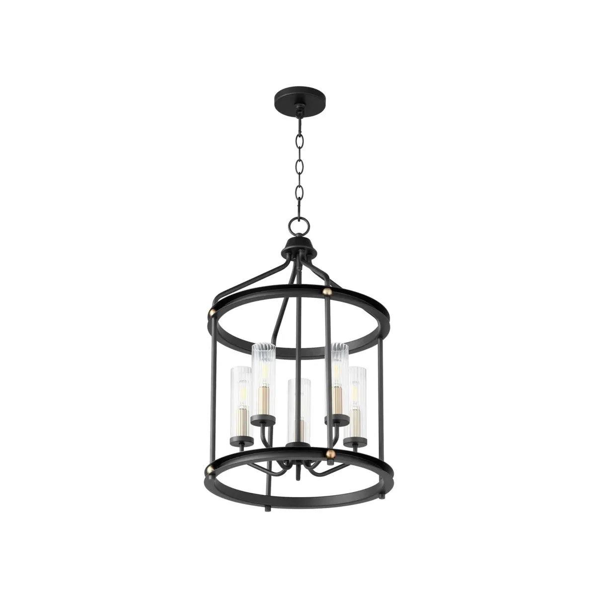 Quorum Empire 5-Light Pendant - Noir, Aged Brass product