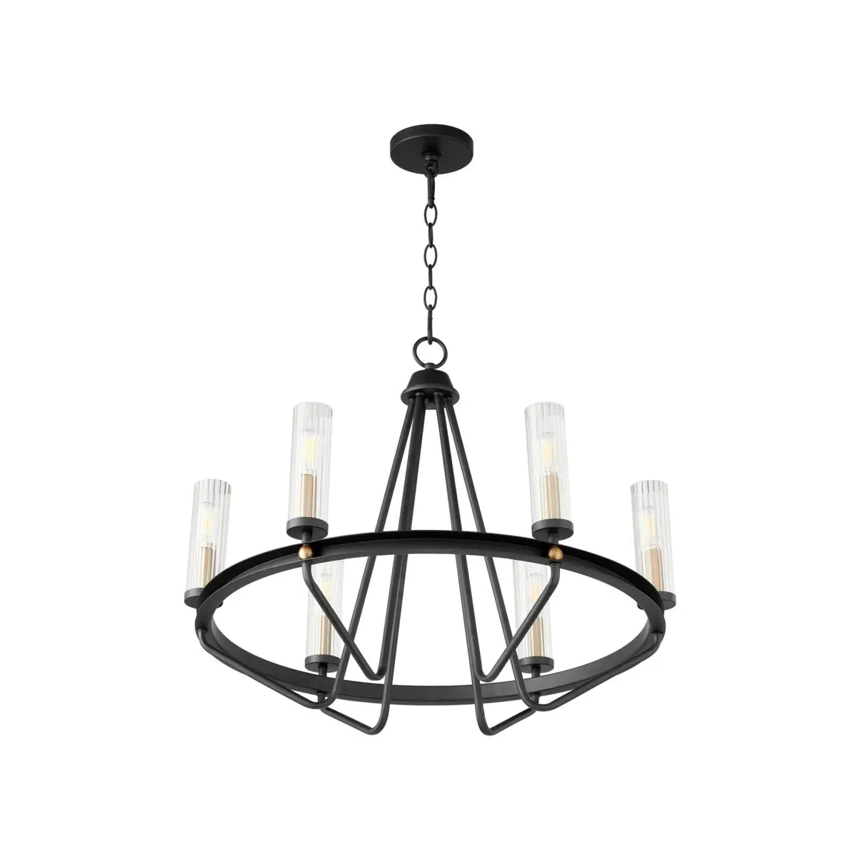 Quorum Empire 6-Light Chandelier - Noir, Aged Brass product