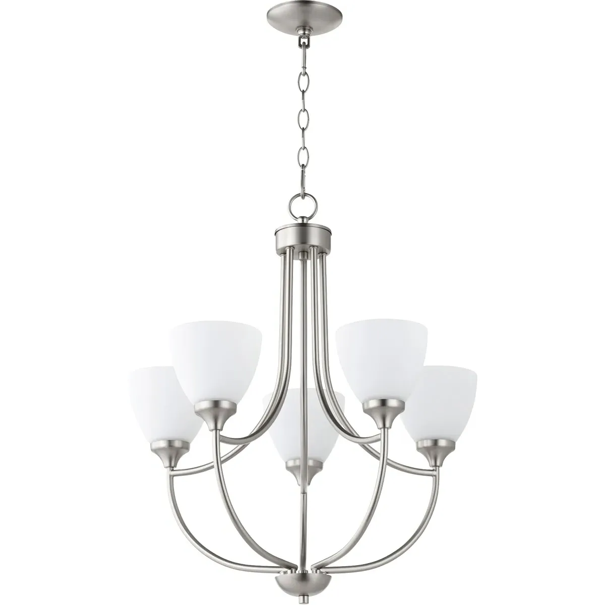 Quorum Enclave 5-Light Chandelier - Satin Nickel, Satin Opal Glass product
