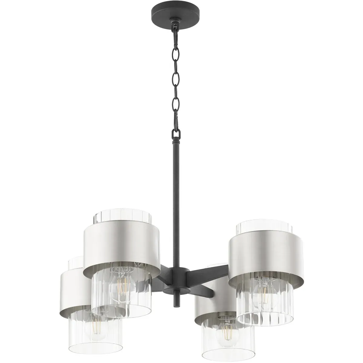 Quorum Epsilon 4-Light Chandelier - Noir, Satin Nickel product