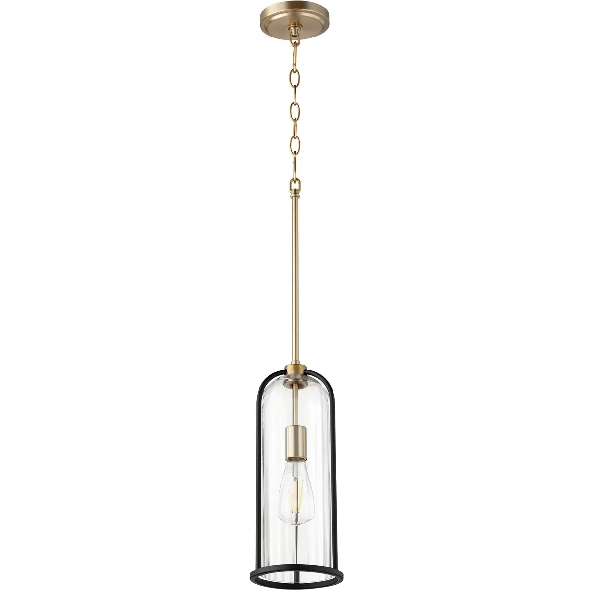 Quorum Espy 1-Light Mini Pendant - Noir, Aged Brass product