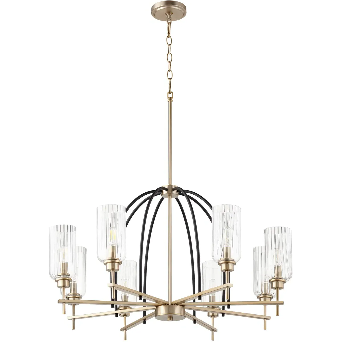 Quorum Espy 8-Light Chandelier - Noir, Aged Brass product