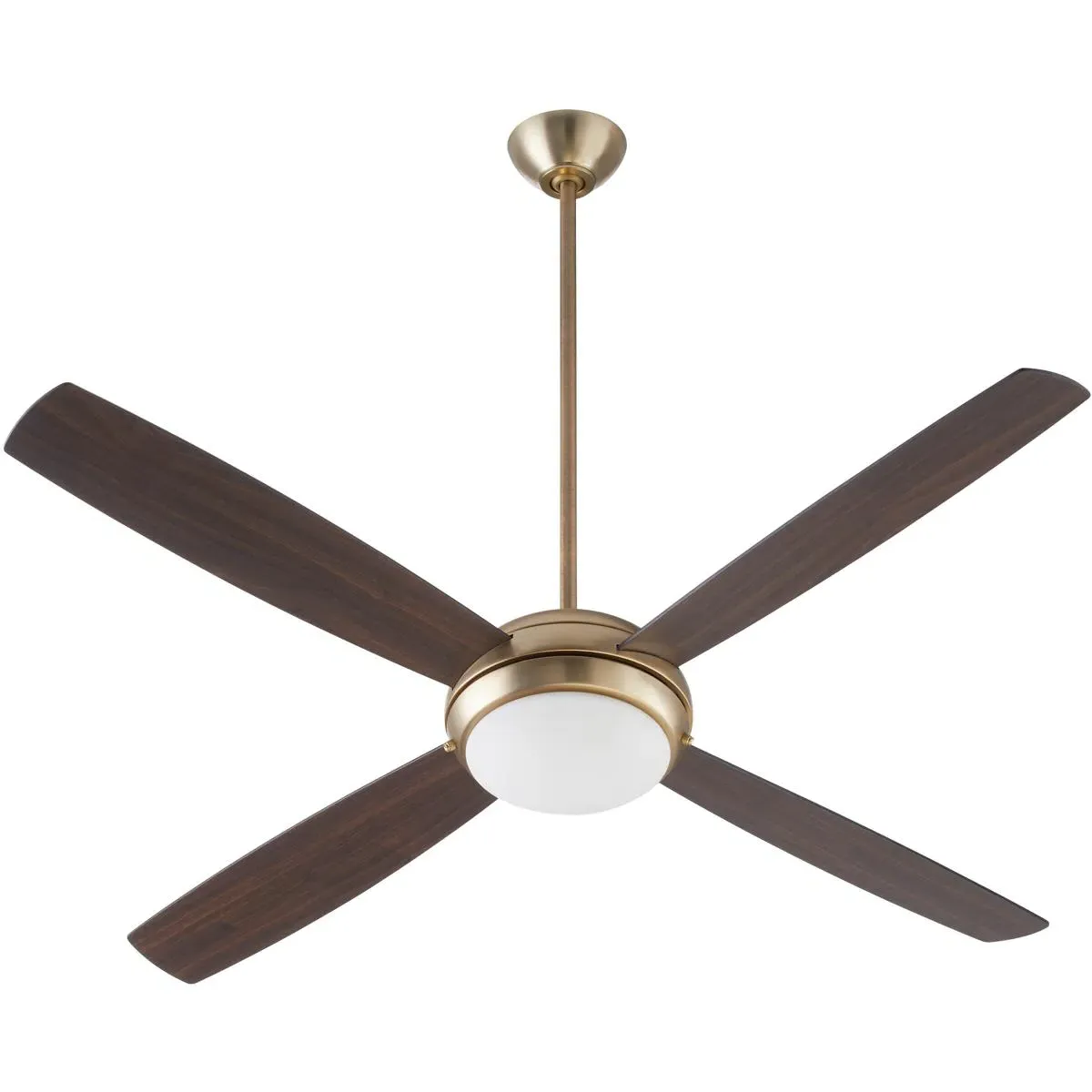 Quorum Expo 60-Inch Ceiling Fan - Aged Brass, Matte Black/Walnut product