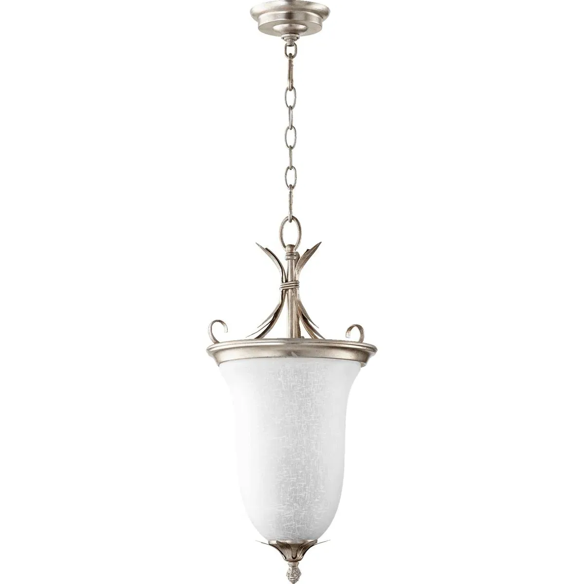 Quorum Flora 2-Light Entry Pendant - Aged Silver Leaf product