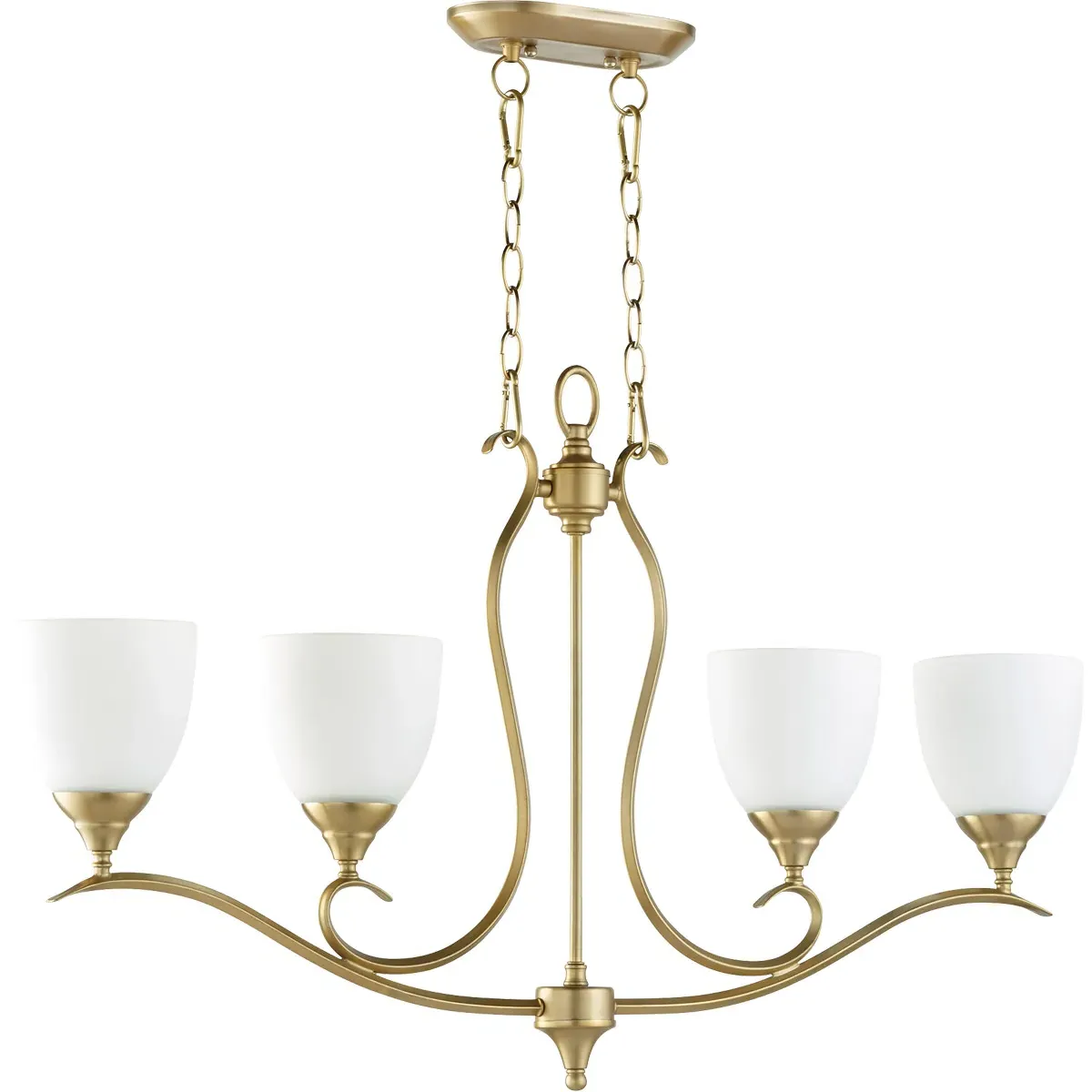 Quorum Flora 4-Light 36 Inch Island Light - Aged Brass product