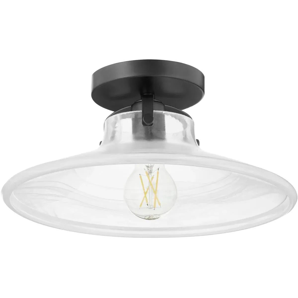 Quorum Fort Worth 1-Light Dual Mount Pendant - Matte Black, Glass product