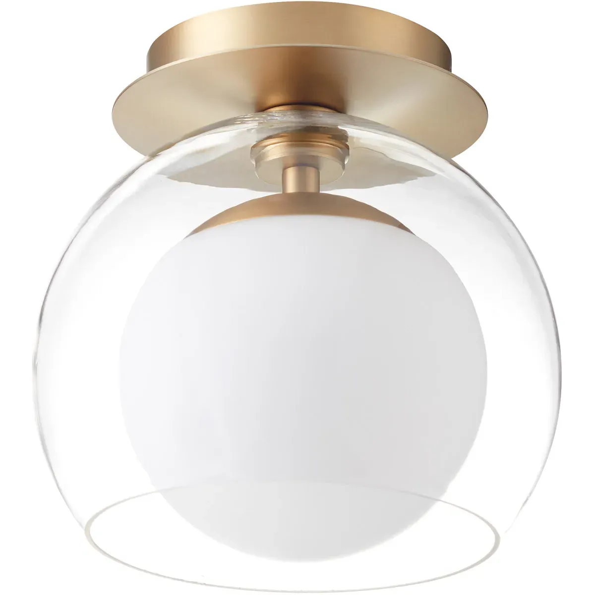Quorum Fort Worth 1-Light Flush Mount Ceiling Light - Aged Brass product