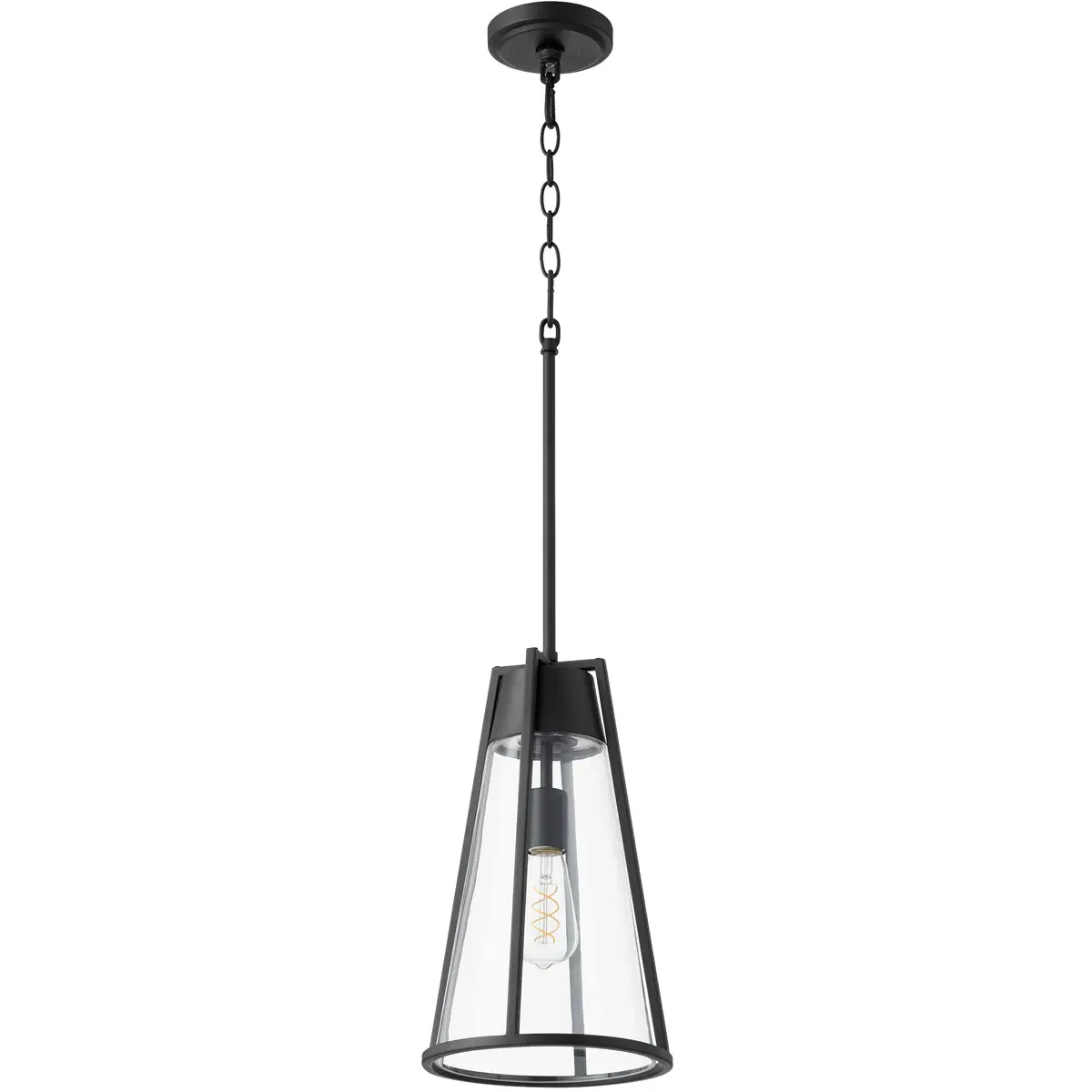 Quorum Fort Worth 1-Light Mini Pendant - Noir, Clear Glass product