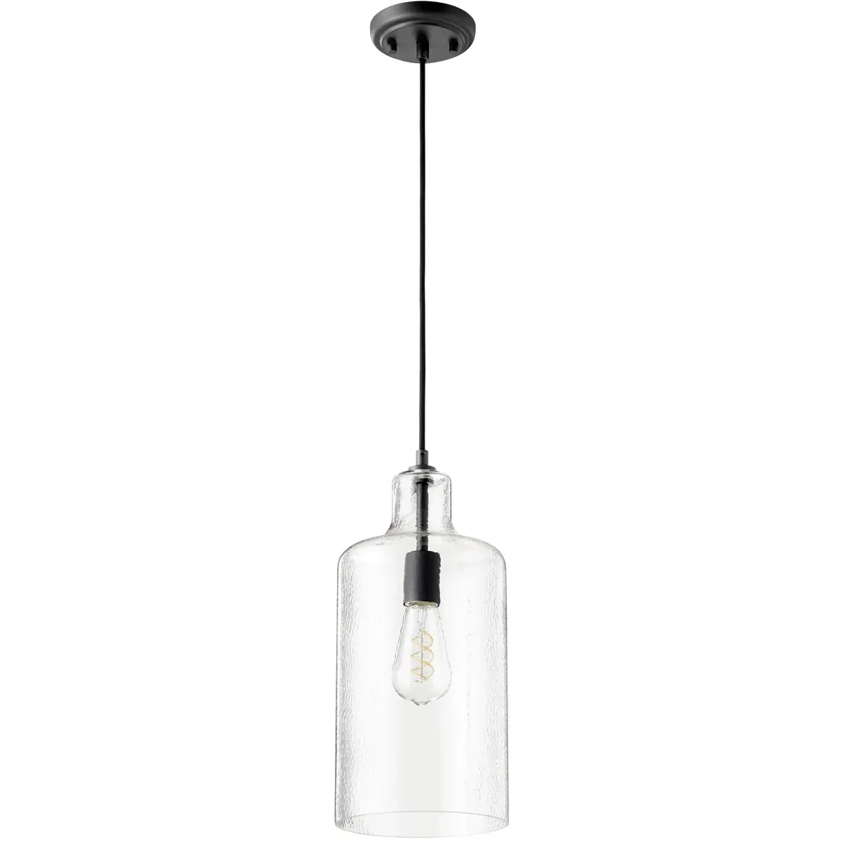 Quorum Fort Worth 1-Light Mini Pendant - Noir, Clear Glass product