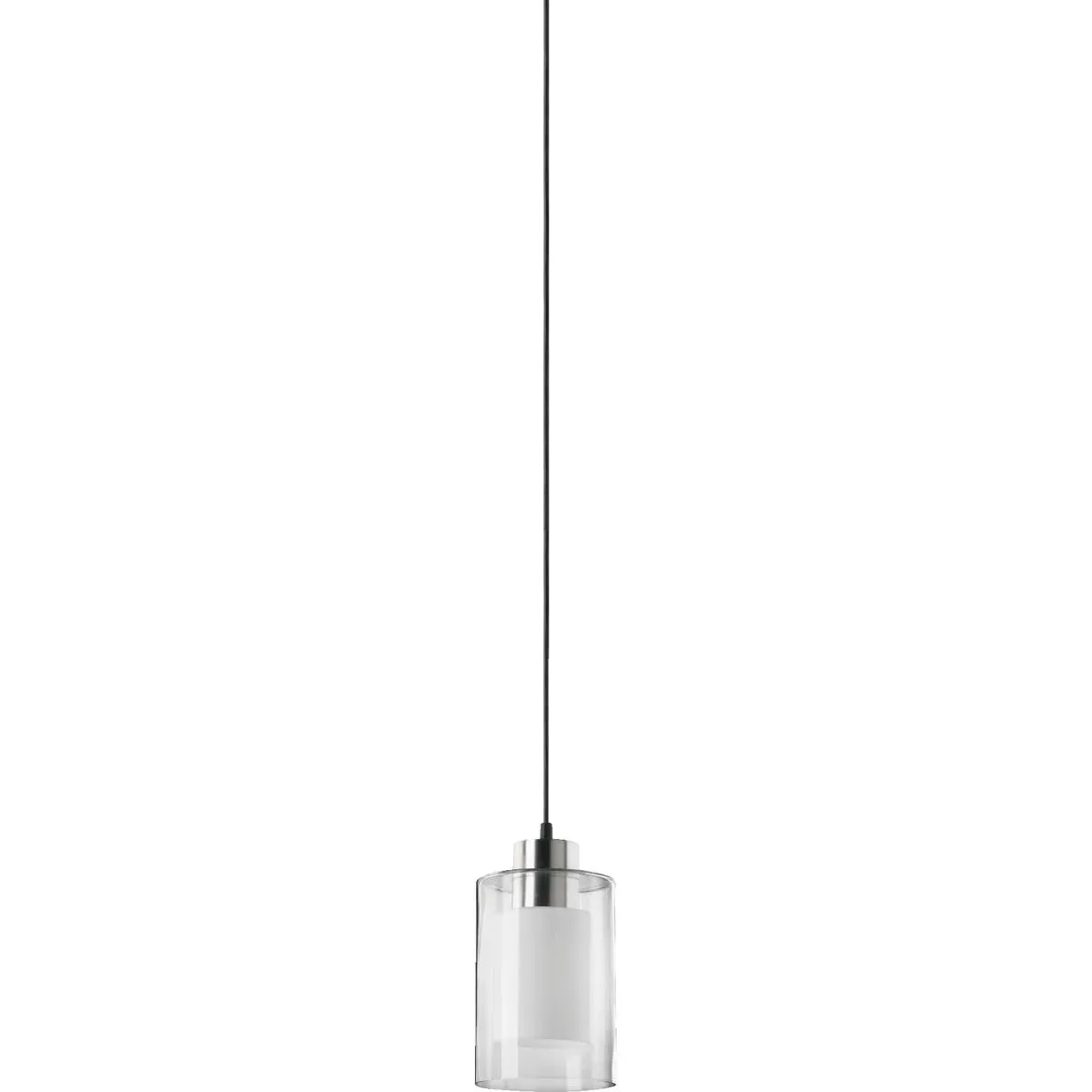 Quorum Fort Worth 1-Light Mini Pendant - Satin Nickel, Clear and White product