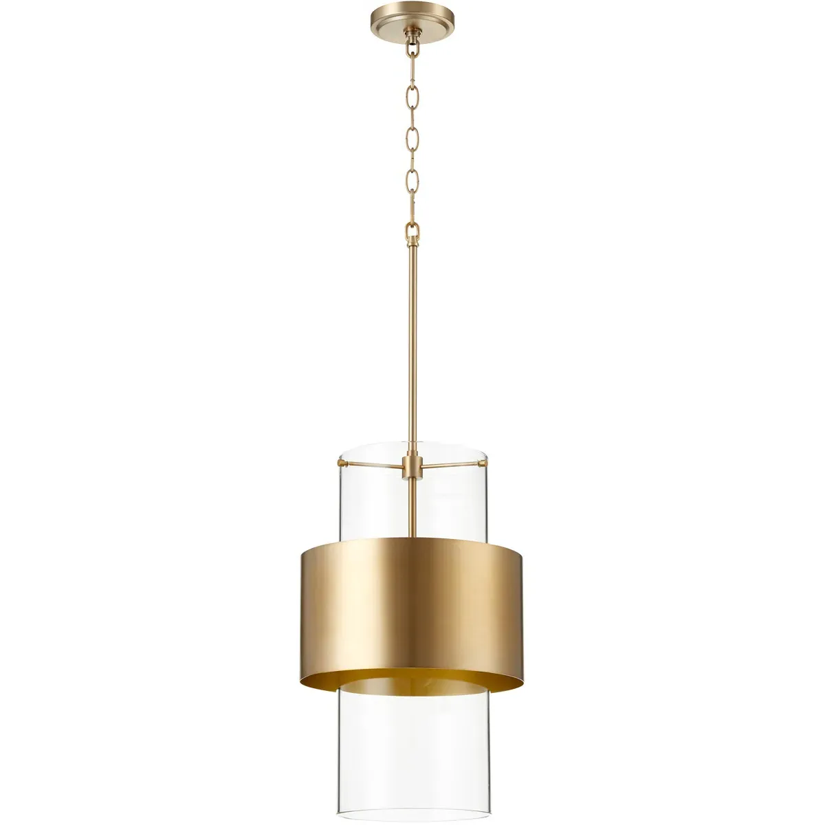 Quorum Fort Worth 1-Light Pendant - Aged Brass product