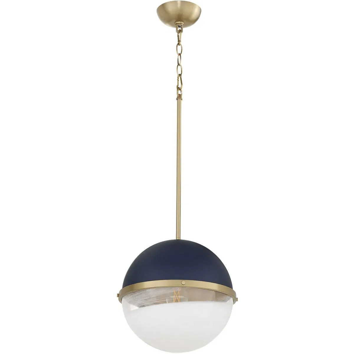 Quorum Fort Worth 1-Light Pendant - Blue, Aged Brass product