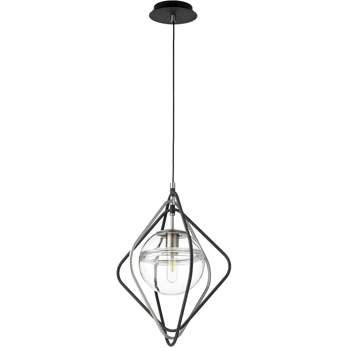 Quorum Fort Worth 1-Light Pendant - Noir and Satin Nickel product