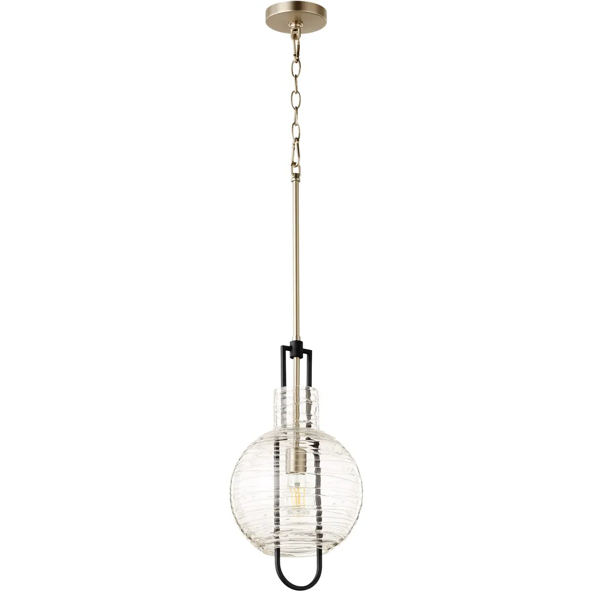 Quorum Fort Worth 1-Light Pendant - Noir, Satin Nickel product