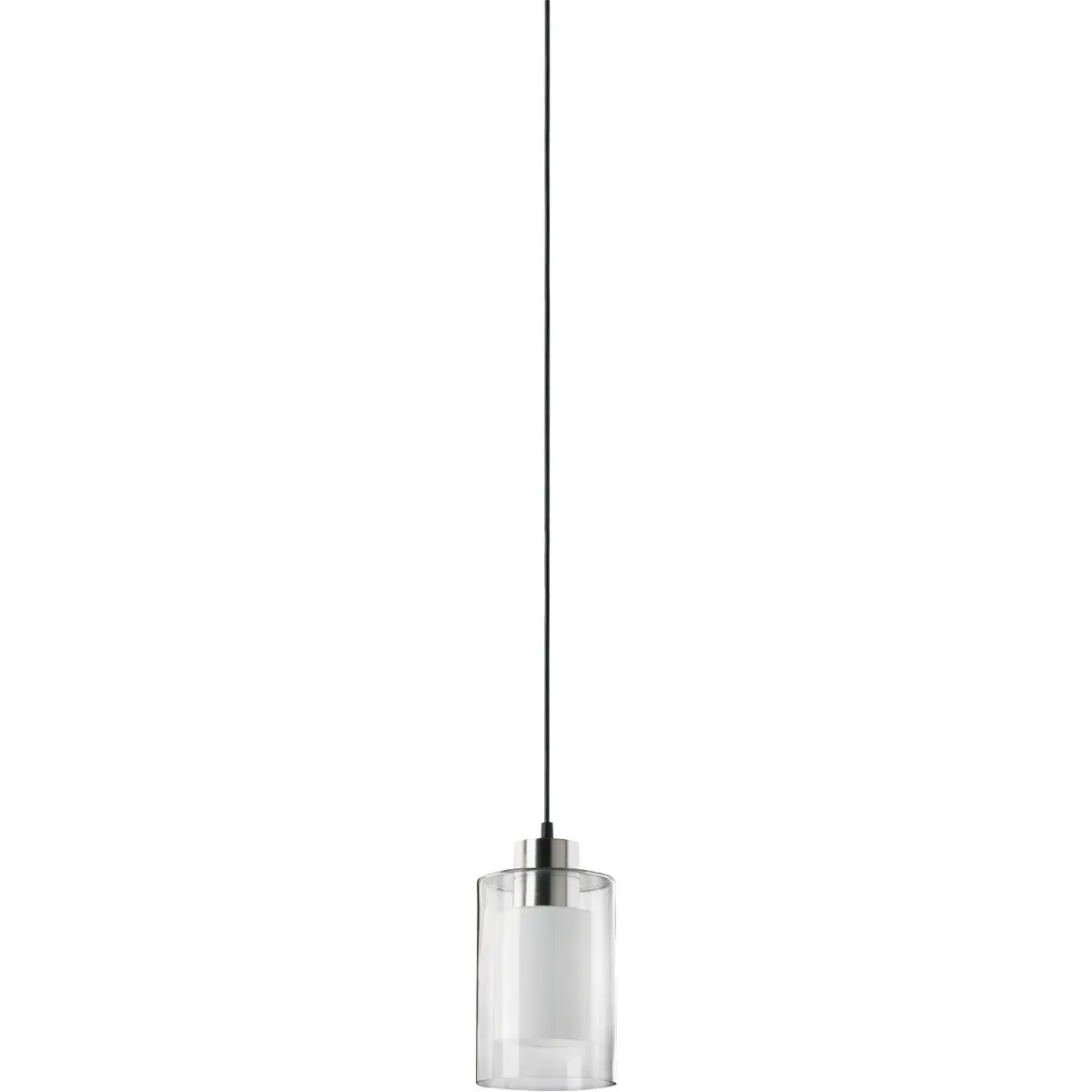 Quorum Fort Worth 1-Light Pendant - Satin Nickel, Clear and White product