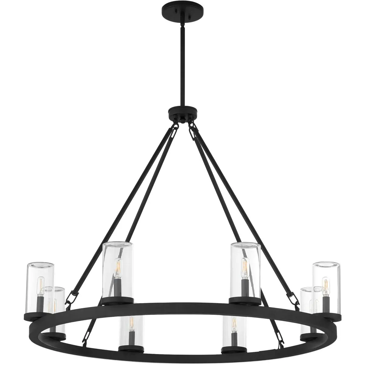 Quorum Gentry 8-Light Chandelier - Matte Black, Aluminum/Iron/Glass product