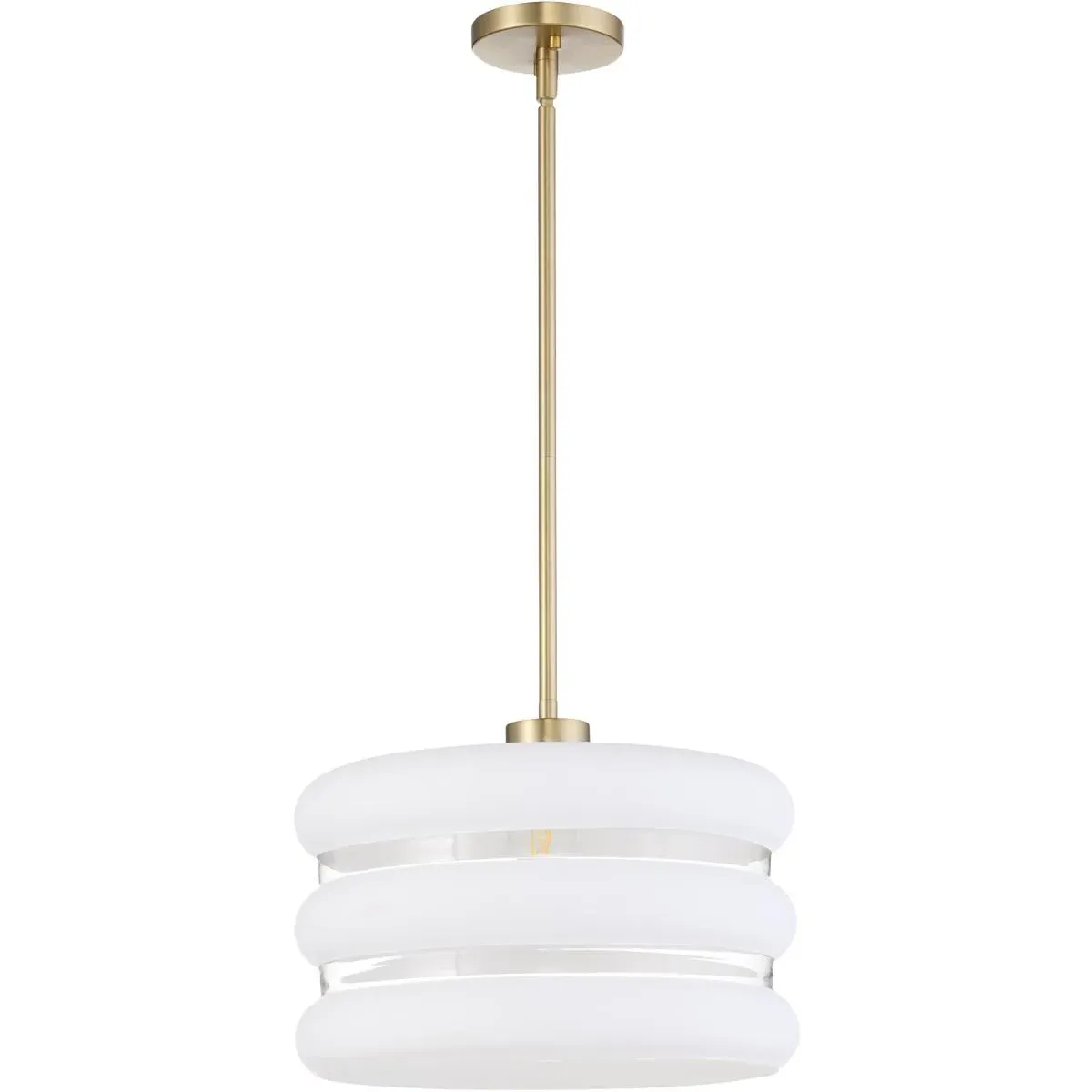 Quorum Gillis 1-Light 16 Inch Pendant - Aged Brass, Clear/Frost Glass product