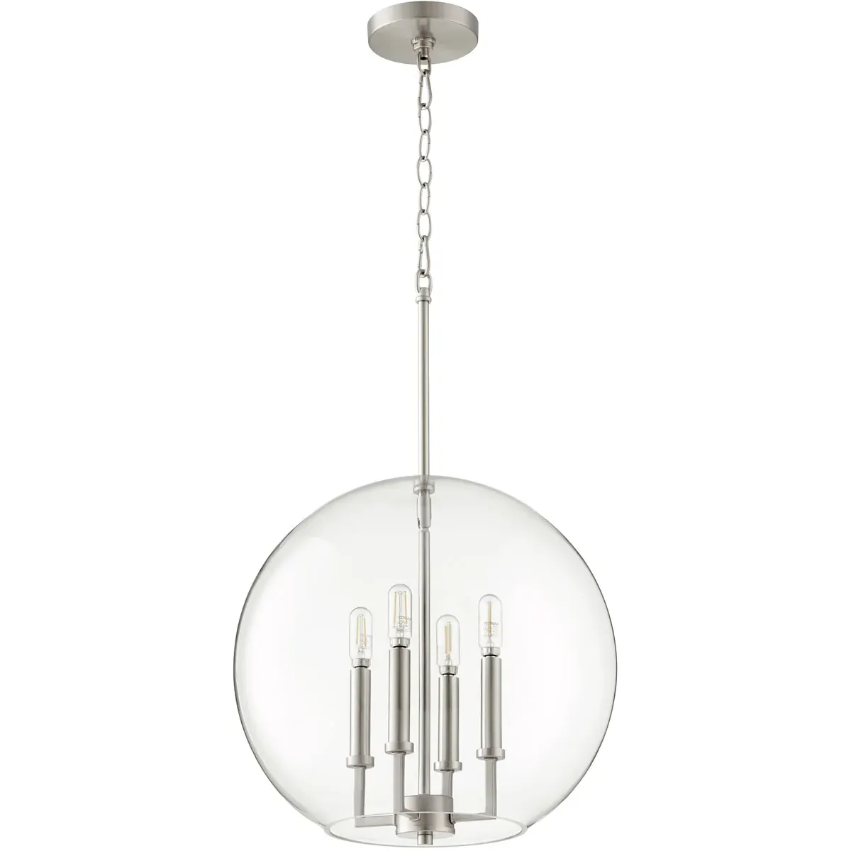 Quorum Globe 4-Light Pendant Ceiling Light - Satin Nickel product