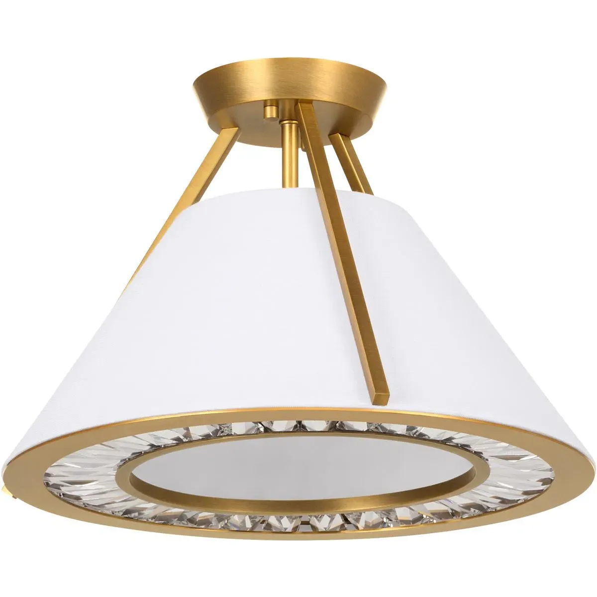 Quorum Gorham 3-Light Semi-Flush Mount - Brushed Brass, Steel product