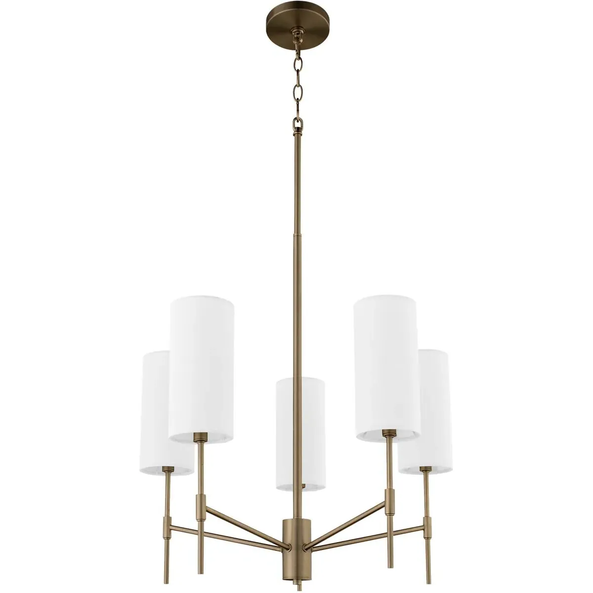 Quorum Hamilton 5-Light Chandelier - Dark Brass, White Linen product