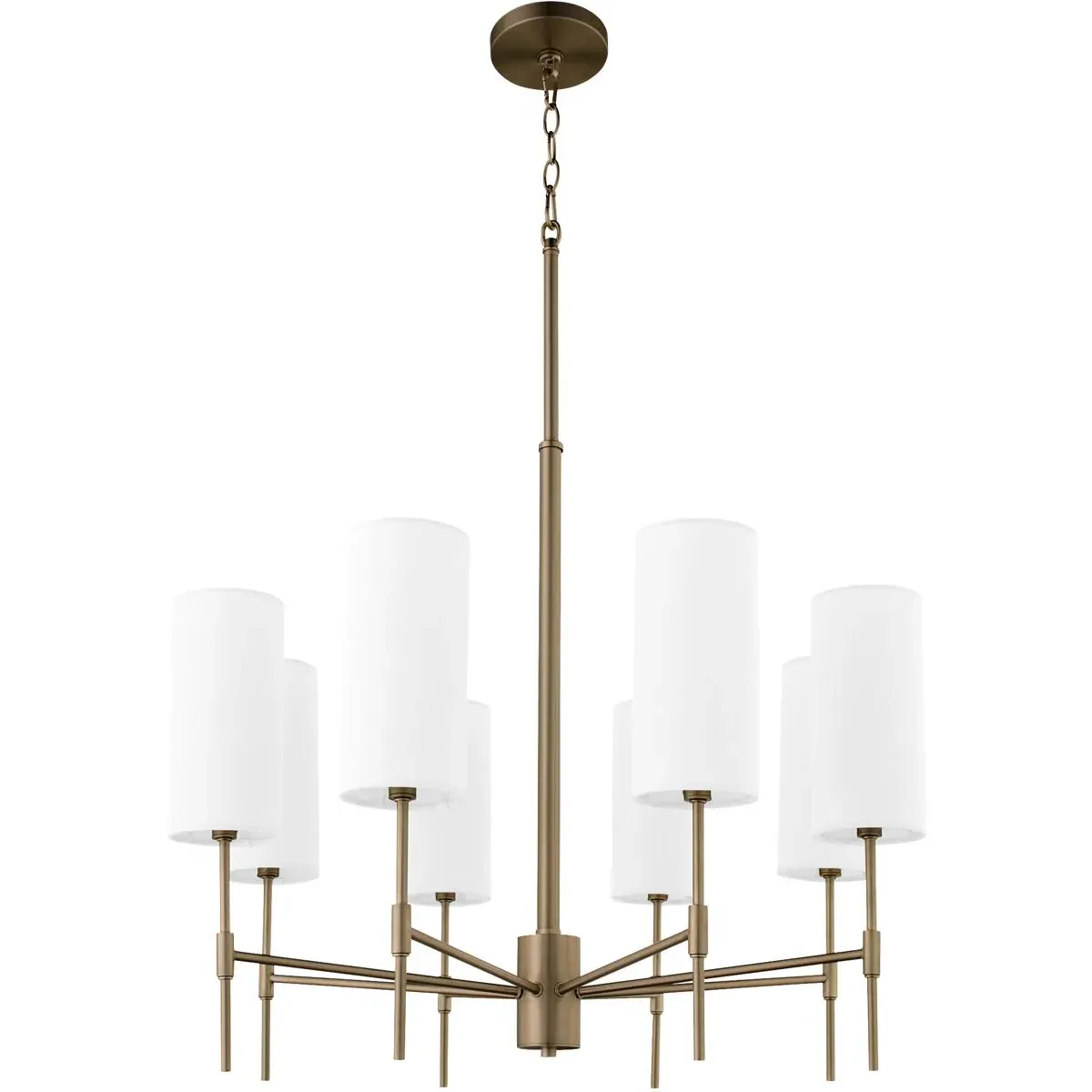 Quorum Hamilton 8-Light Chandelier - Dark Brass, White Linen product