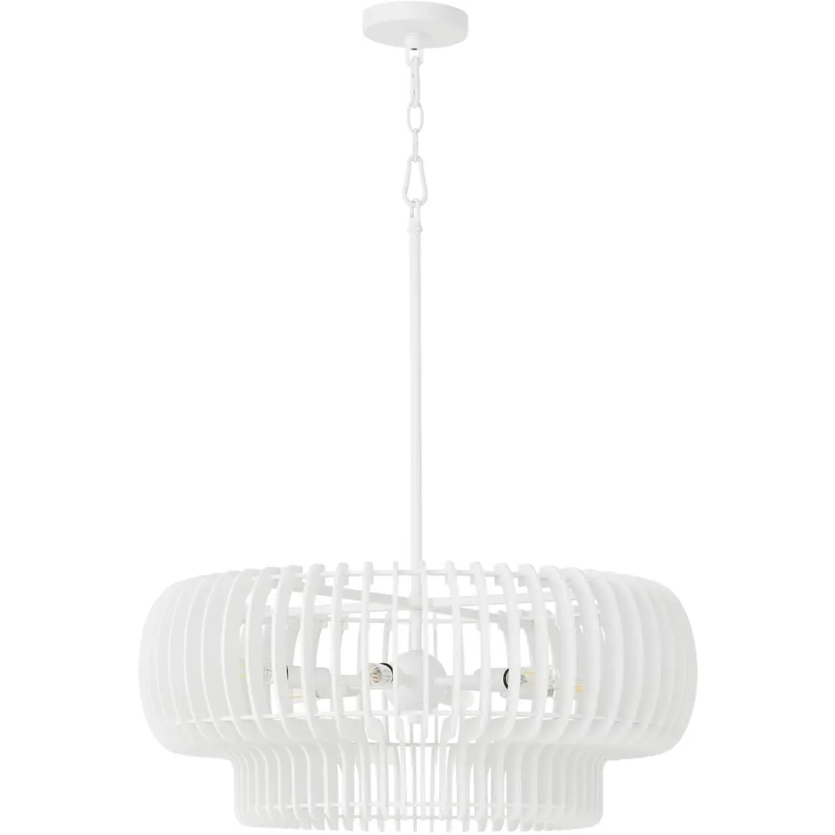 Quorum Harrelson 6-Light Pendant - Studio White, Wood/Steel product
