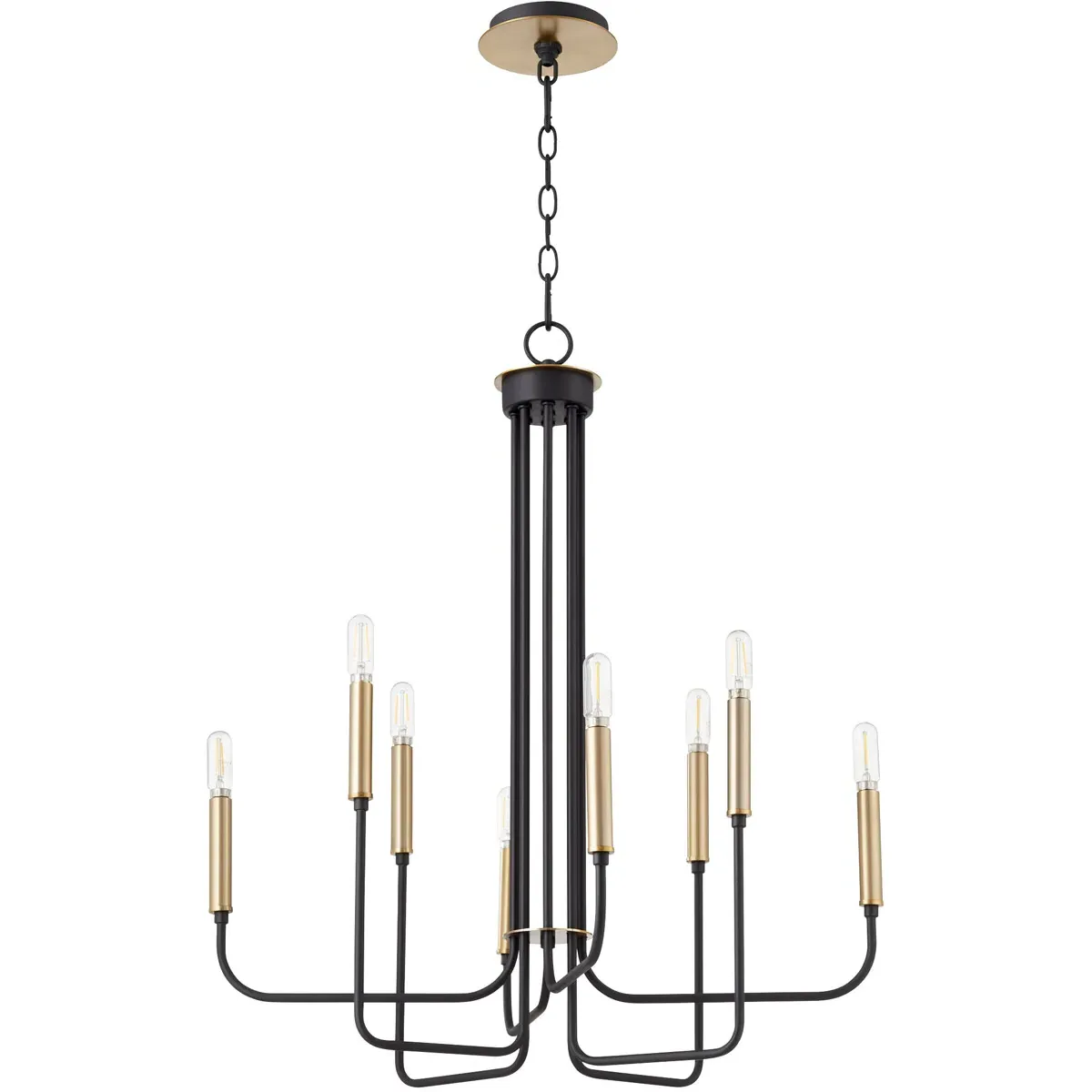 Quorum Hope 8-Light Chandelier - Noir, Aged Brass product