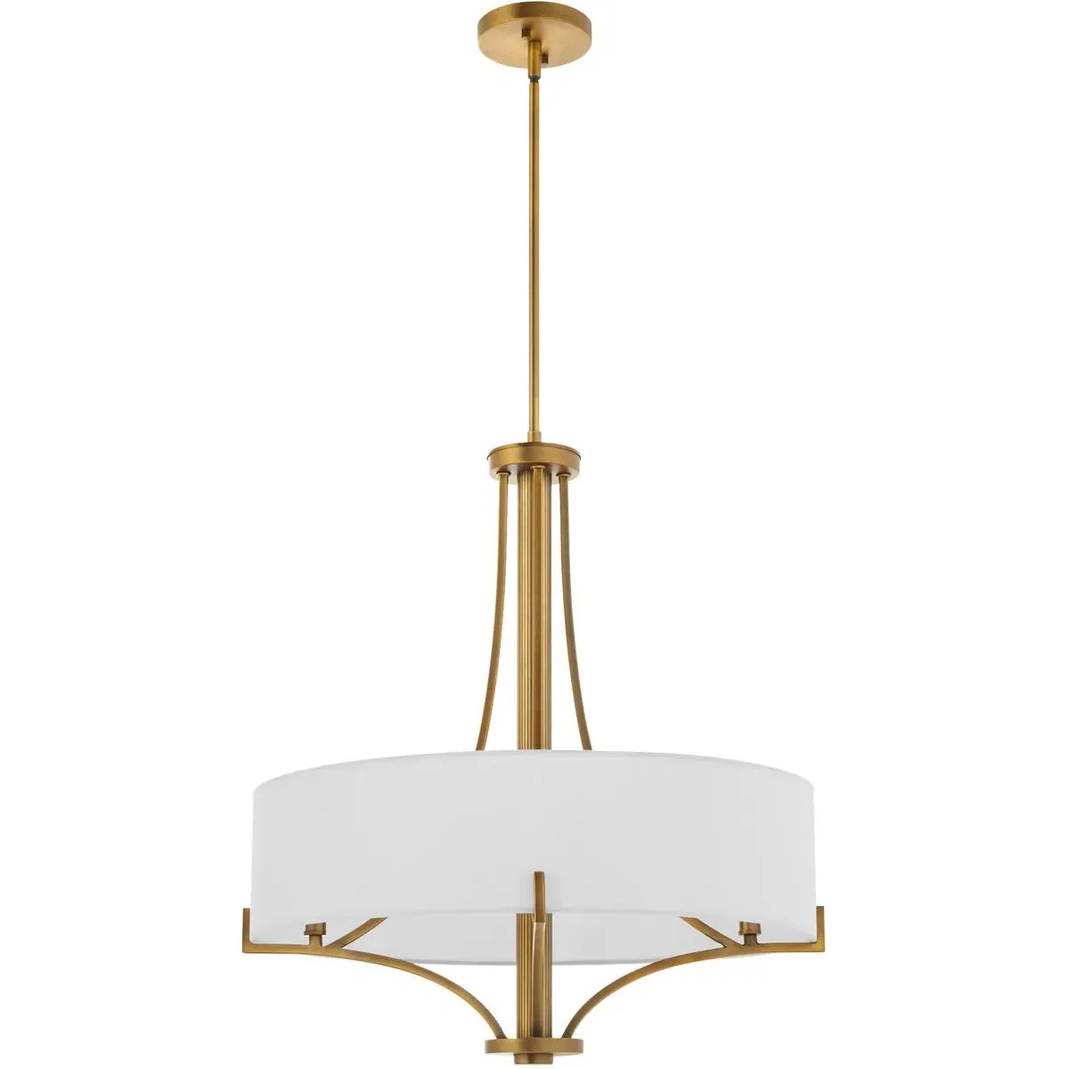 Quorum Imperial 4-Light Pendant - Brushed Brass, Iron/Fabric product