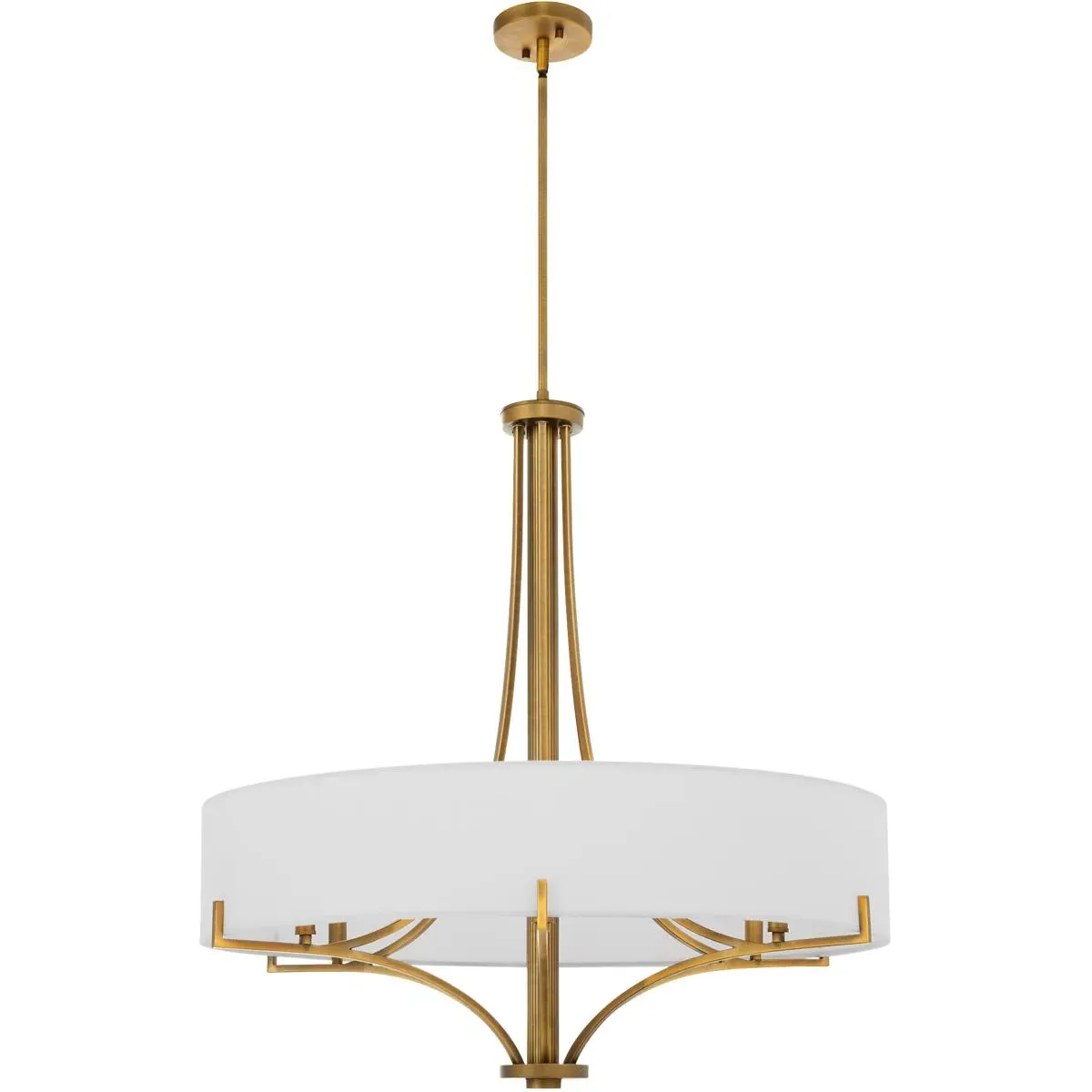 Quorum Imperial 6-Light 32" Pendant - Brushed Brass, Iron/Fabric product
