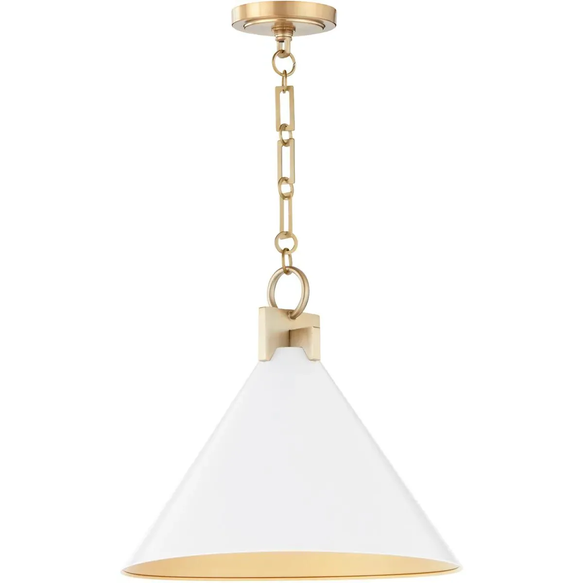 Quorum Jackson 1-Light Pendant - Studio White, Aged Brass, Steel product
