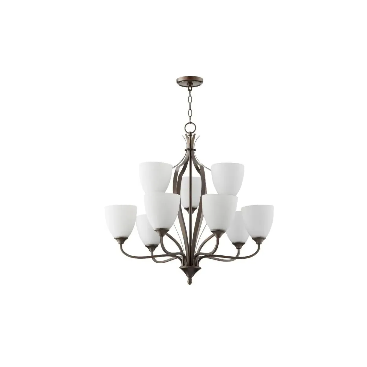 Quorum Jardin 9-Light 30 inch Chandelier - Satin Nickel, Clear Seeded Glass product
