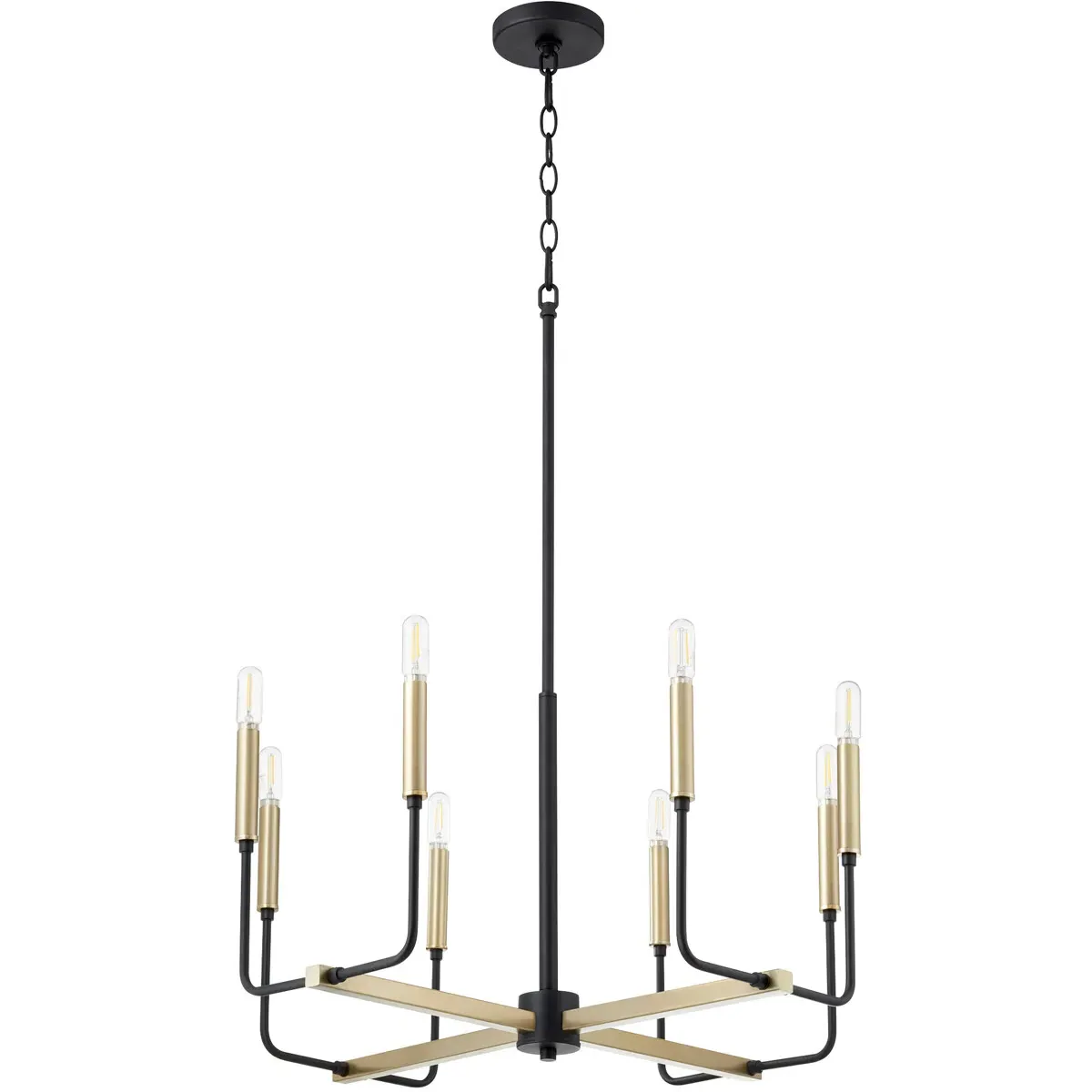 Quorum Lacy 8-Light Chandelier - Noir and Aged Brass product