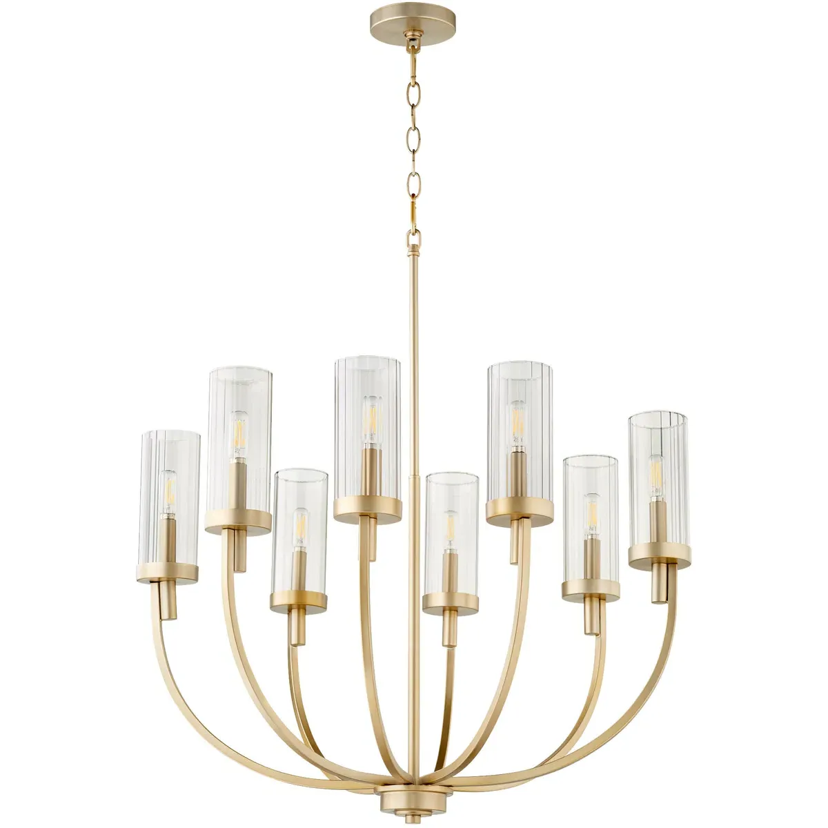 Quorum Ladin 8-Light Chandelier - Aged Brass, Smoke Glass product