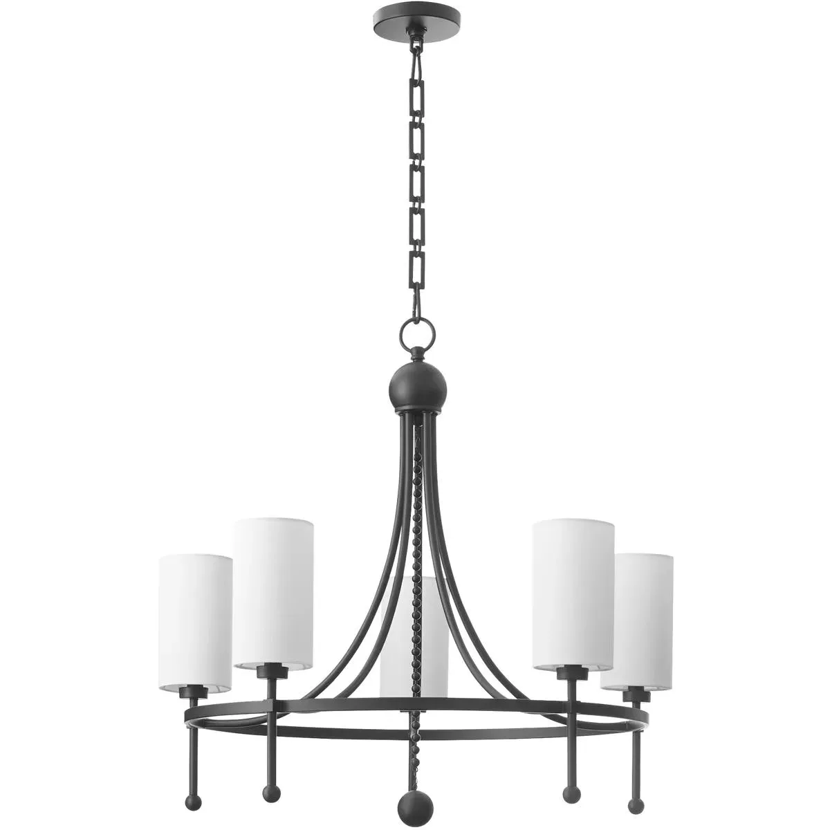 Quorum Lee Boulevard 5-Light Chandelier - Matte Black, Steel/Fabric product