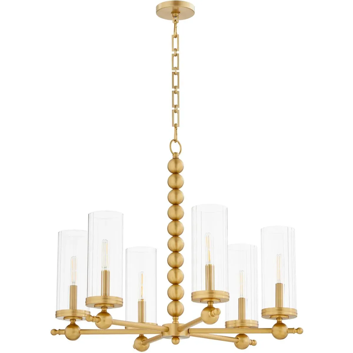 Quorum Lee Boulevard 6-Light Chandelier - Aged Brass product