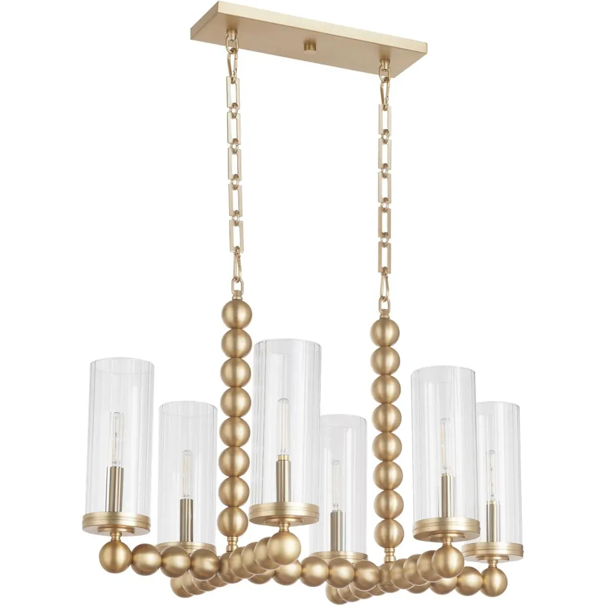 Quorum Lee Boulevard 6-Light Linear Chandelier - Aged Brass product
