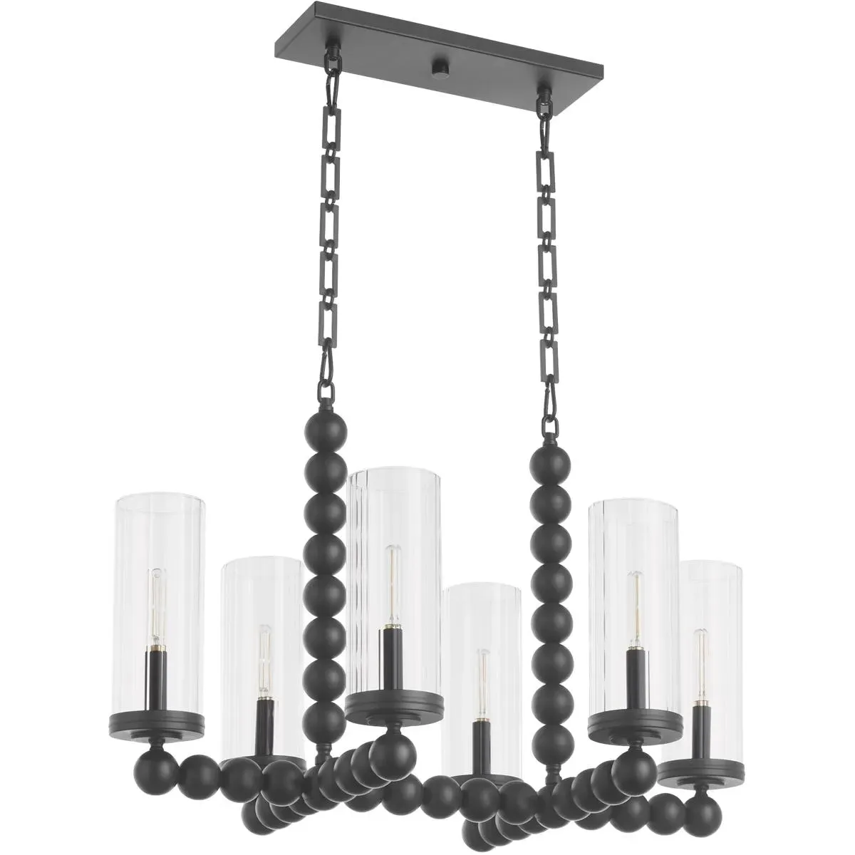 Quorum Lee Boulevard 6-Light Linear Chandelier - Matte Black, Steel product