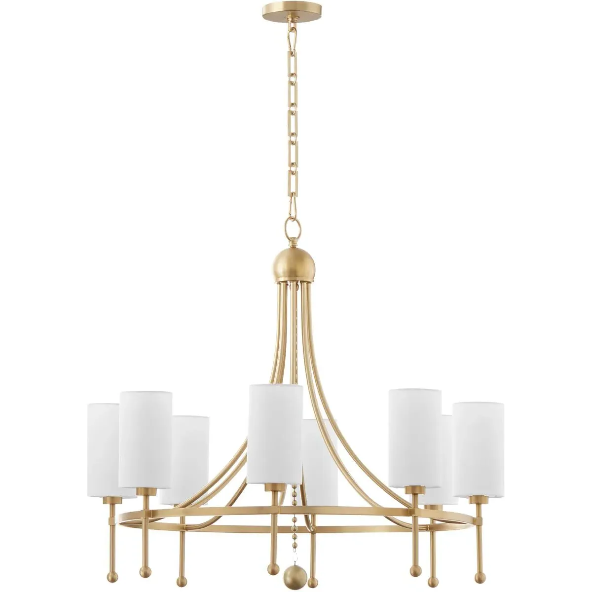Quorum Lee Boulevard 8-Light Chandelier - Aged Brass, Steel/Fabric product
