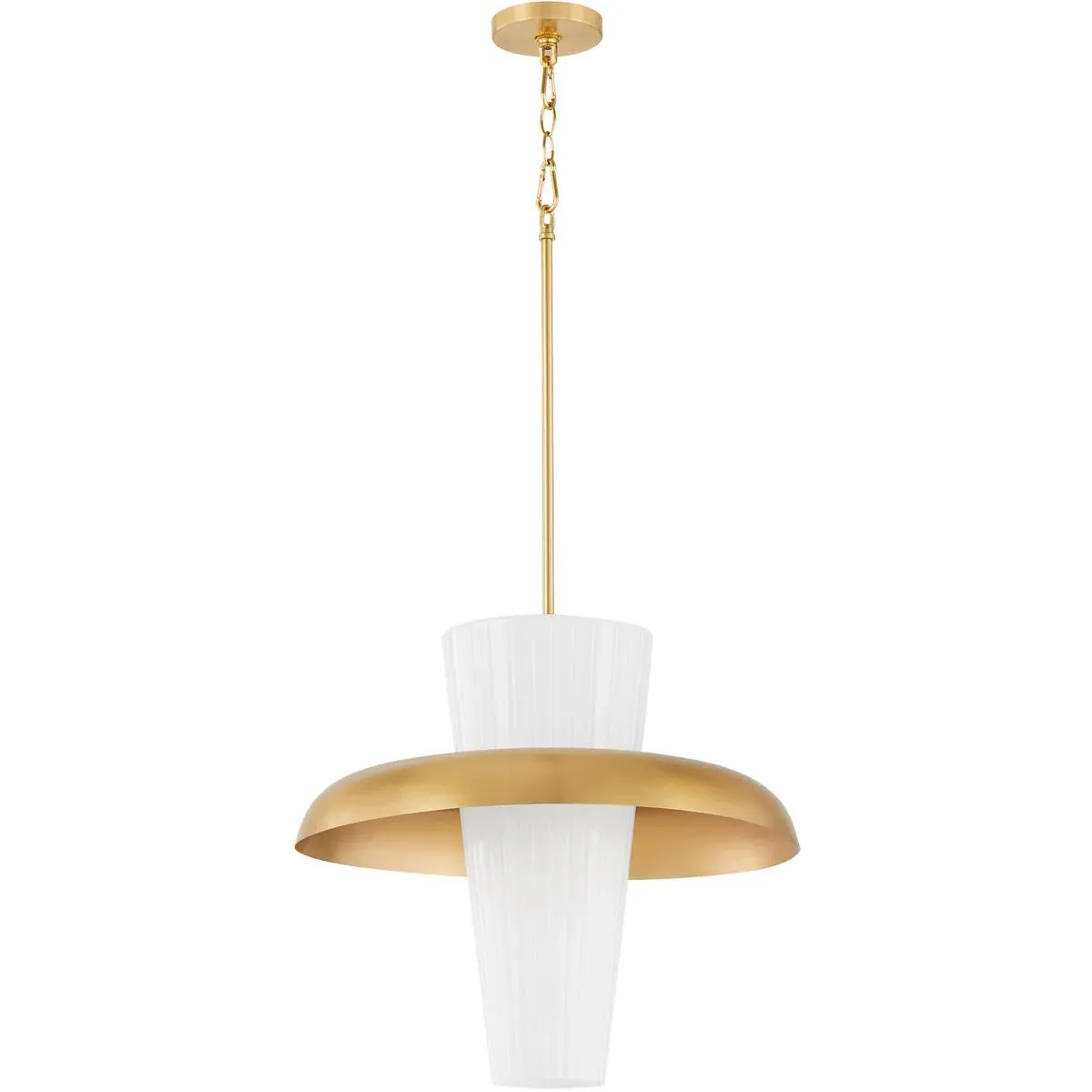 Quorum Mallory 1-Light 16 inch Pendant - Aged Brass, Steel/Glass product