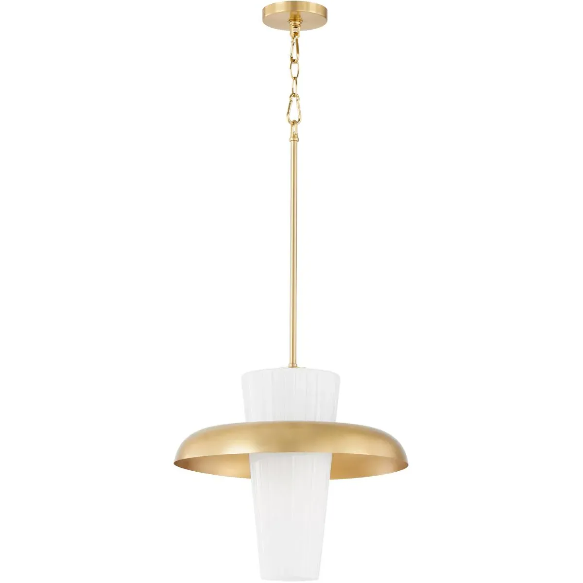 Quorum Mallory 1-Light Pendant - Aged Brass, Steel/Glass product