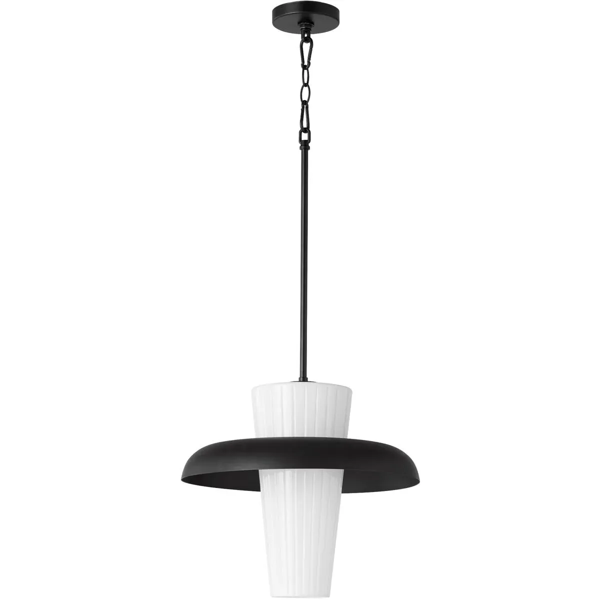 Quorum Mallory 1-Light Pendant Ceiling Light - Matte Black, Steel/Glass product
