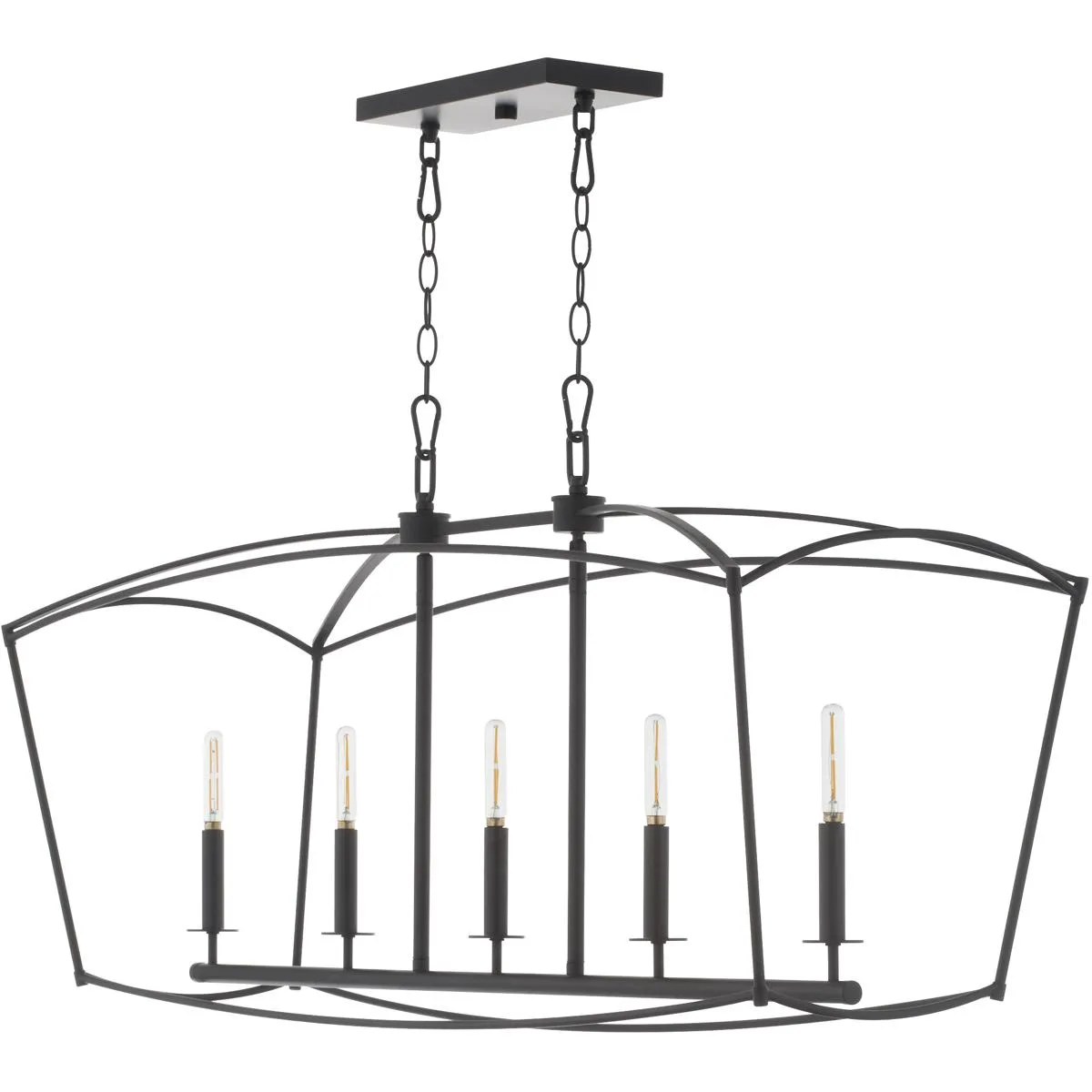 Quorum Mantle 5-Light Linear Chandelier - Matte Black, Steel product