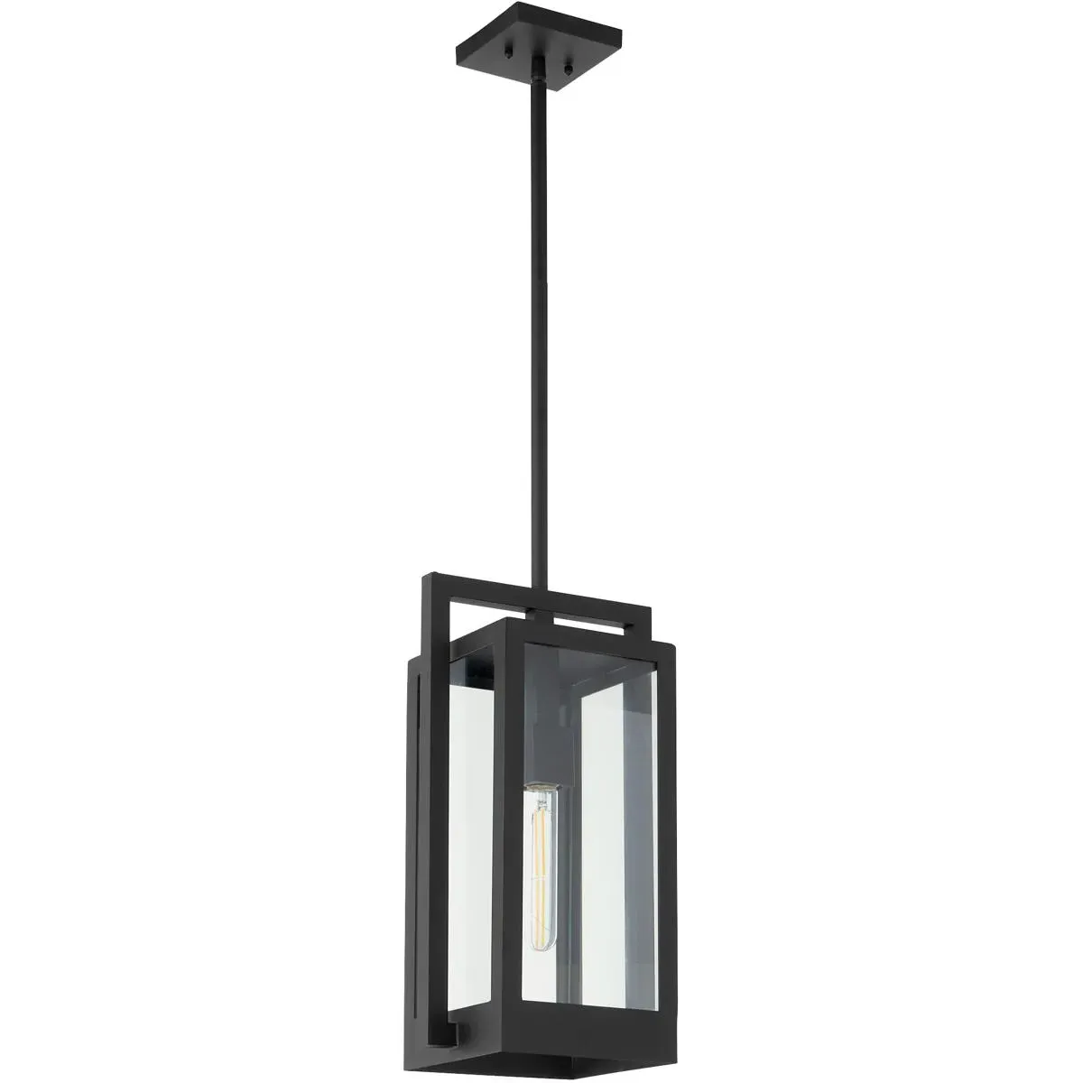 Quorum Marco 1-Light Pendant - Textured Black, Clear Glass product