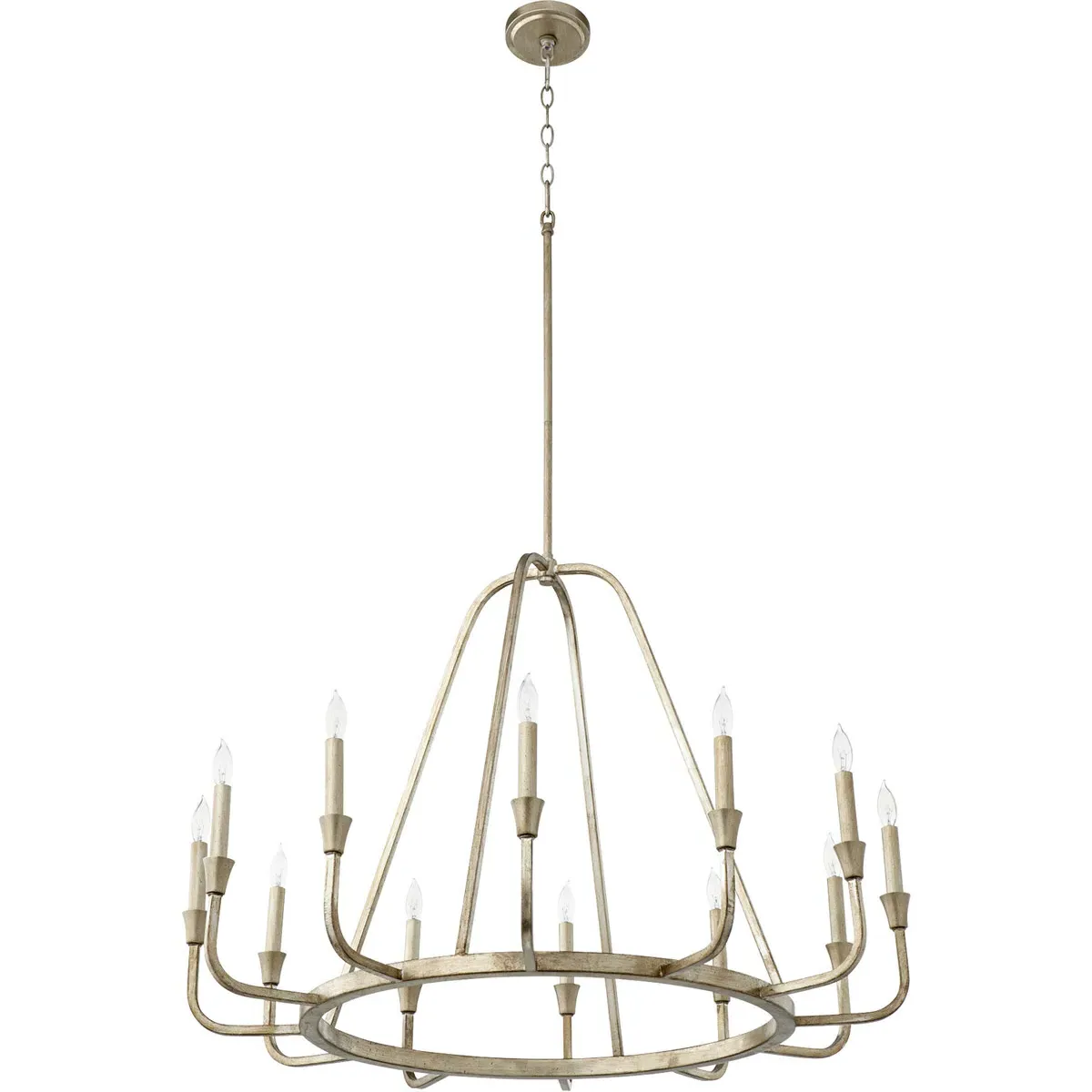 Quorum Marquee 12-Light Chandelier - Aged Silver Leaf product