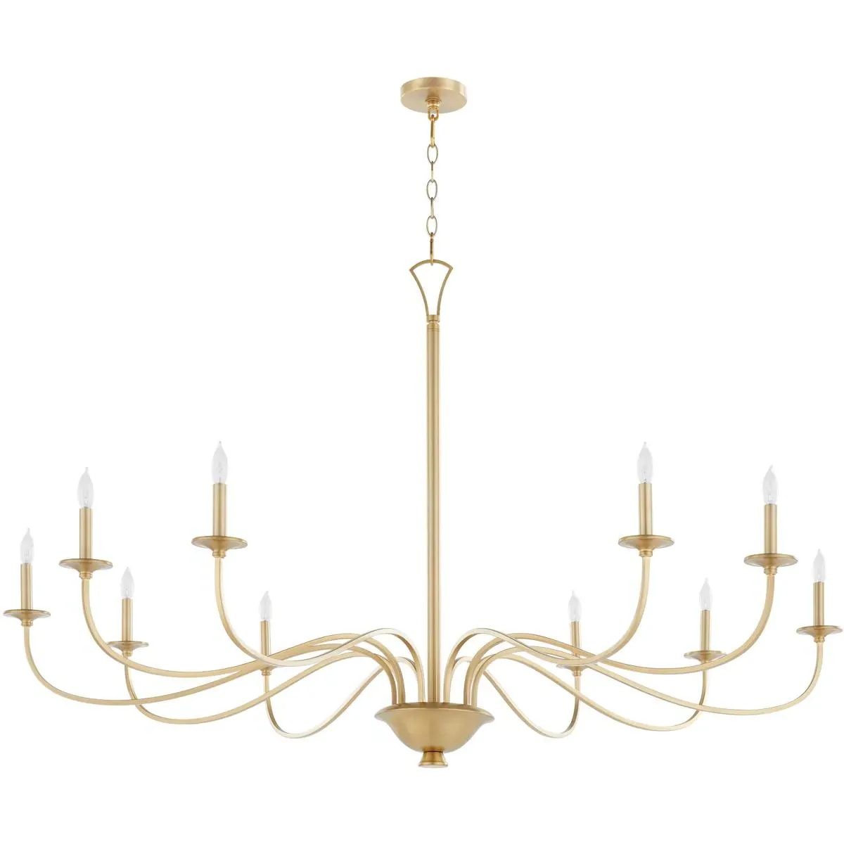 Quorum Maryse 10-Light Chandelier - Aged Brass, Steel product