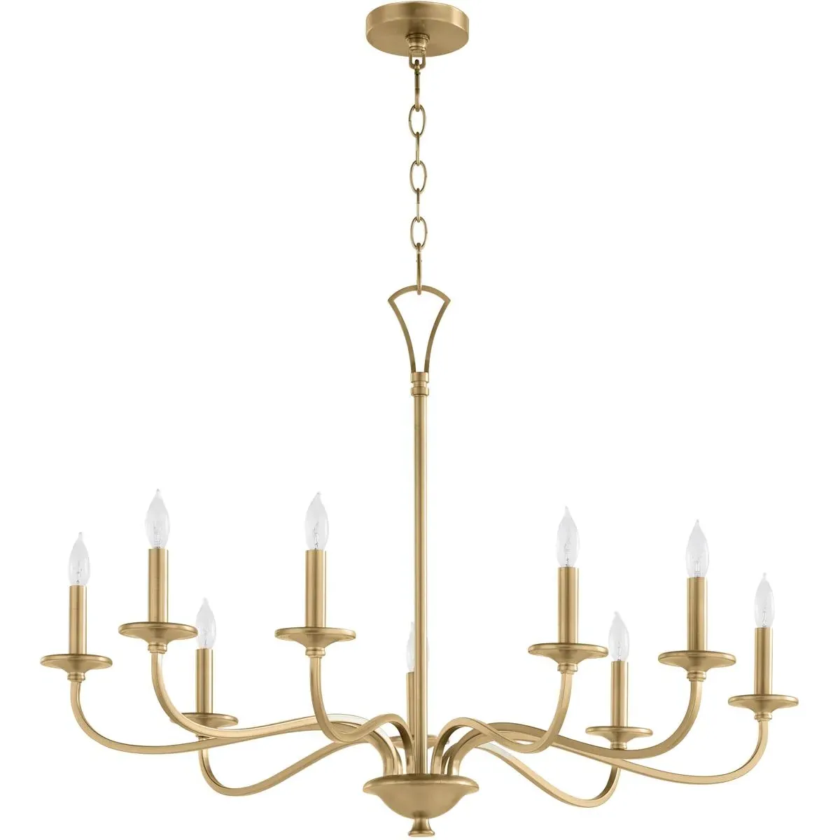 Quorum Maryse 9-Light 37" Chandelier - Aged Brass, Steel product