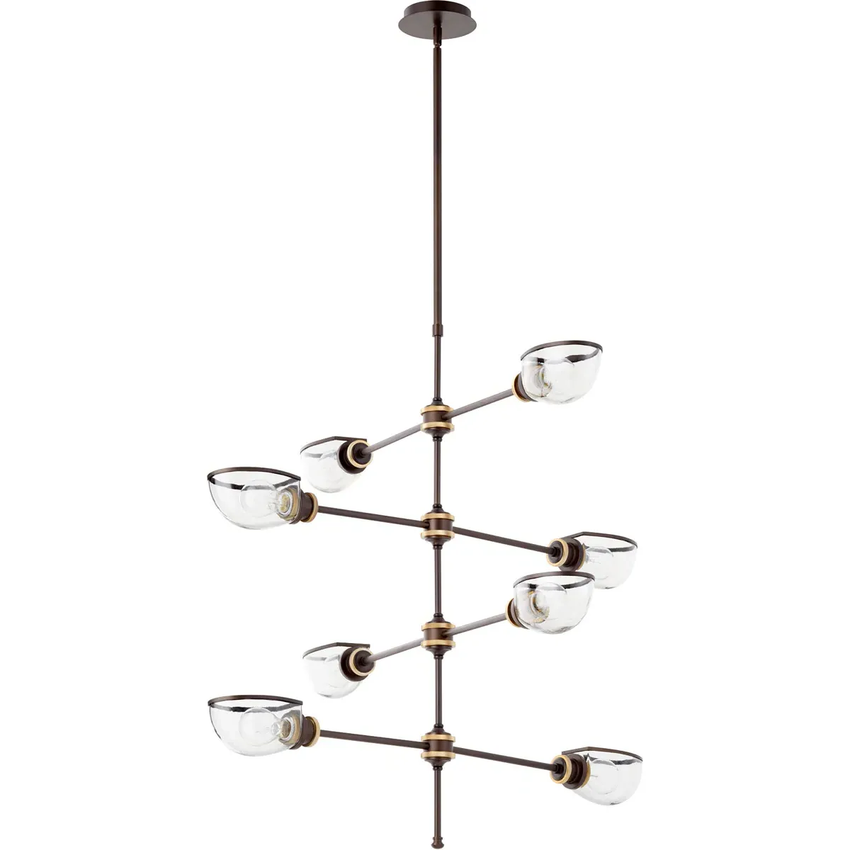 Quorum Menlo 8-Light Chandelier - Aged Brass and Oiled Bronze product