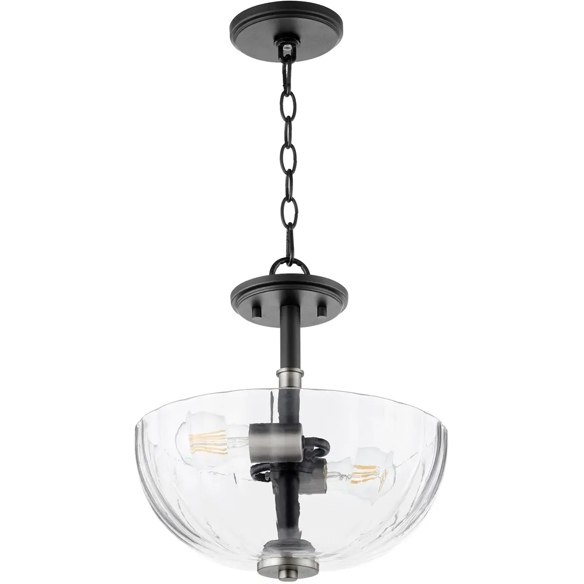 Quorum Monarch 2-Light Dual Mount Pendant - Noir, Satin Nickel product