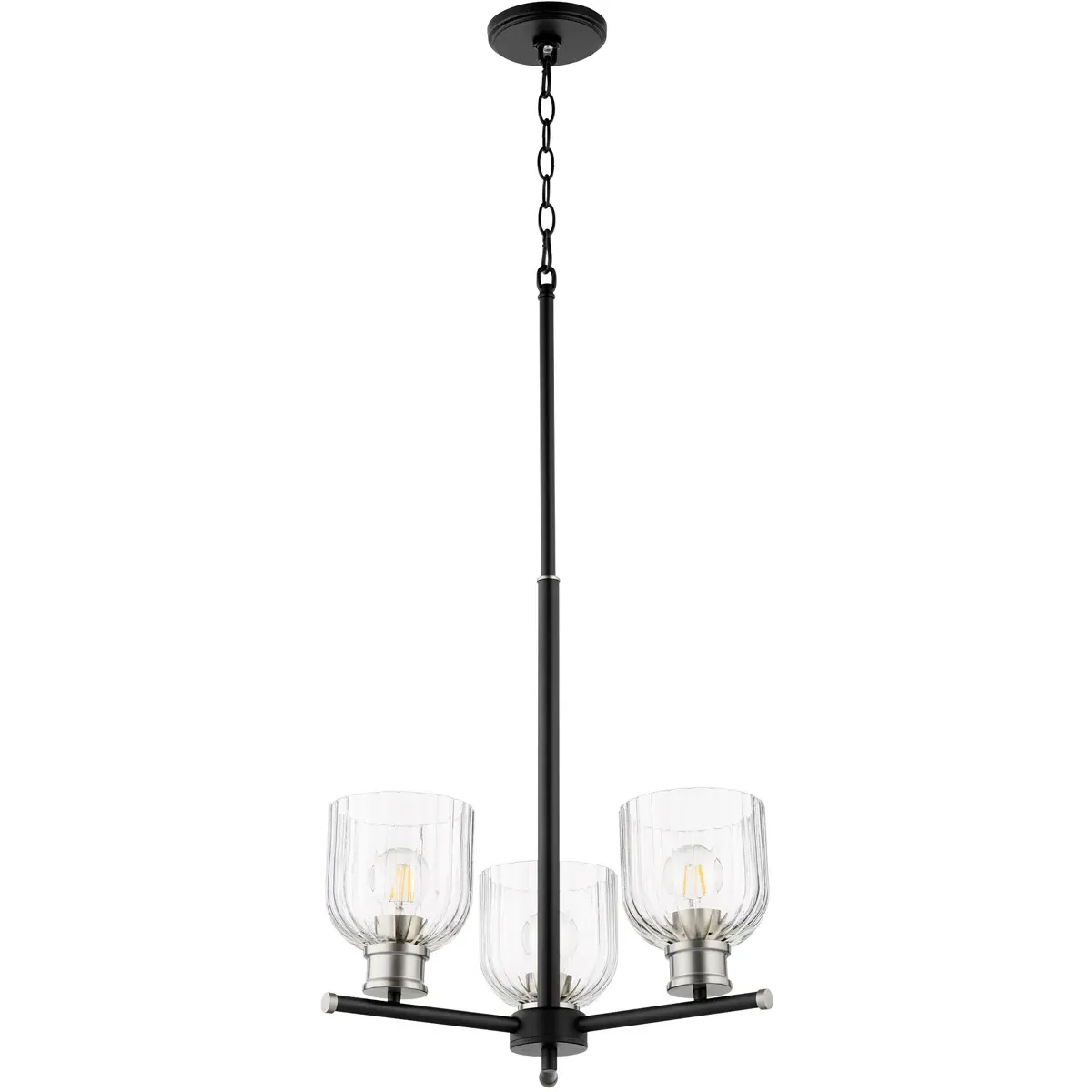 Quorum Monarch 3-Light Chandelier - Noir, Satin Nickel product